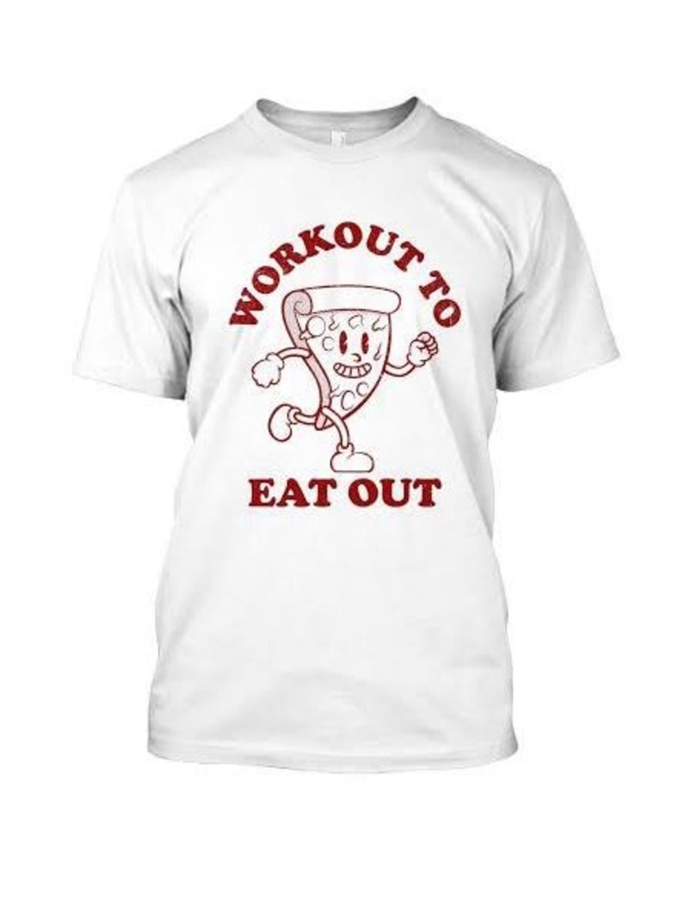 Comfort Colors Workout To Eat Out Pizza Graphic T Shirt White Gym Humor XL